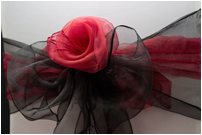 Black Chair Bow with Rose